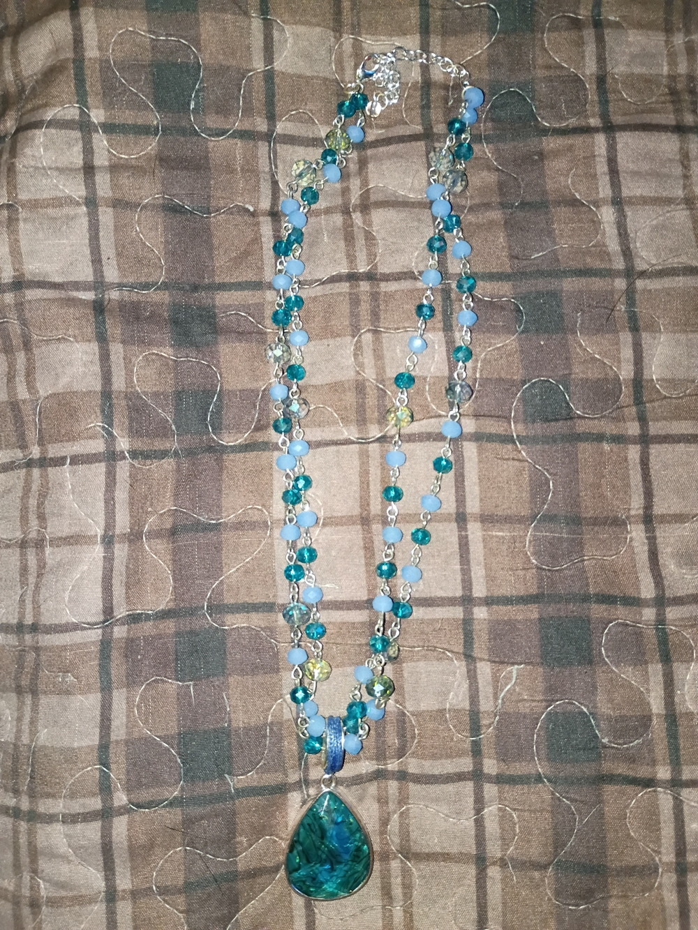 Napier Blue-Green Teardrop Pendant Necklace